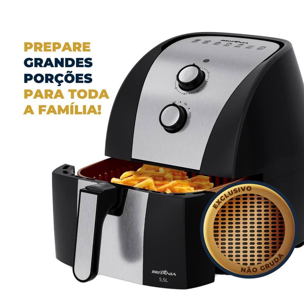 Fritadeira Elétrica Britânia BFR51 Gold 5,5L 1500W Air Flow Preta - 7