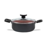 Caçarola Brinox Topázio 22cm 3,45L Antiaderente Pro-Flon Tampa Vidro Cinza Range - 2