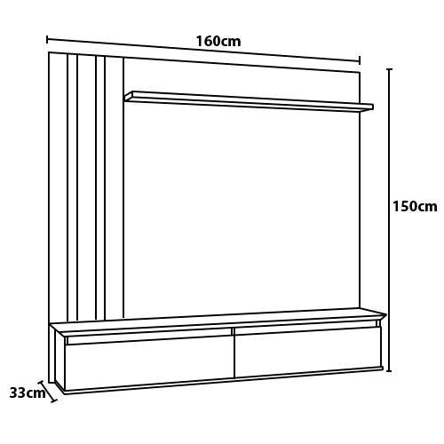 Painel Home Patrimar Trend com 160 cm de Largura, Ideal para TV de até 46" - 4