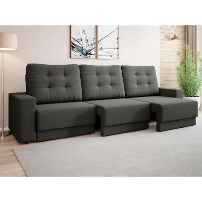 Sofá Retrátil 4 Lugares DDS Boston 230cm Velosuede Encosto Reclinável Braço Removível