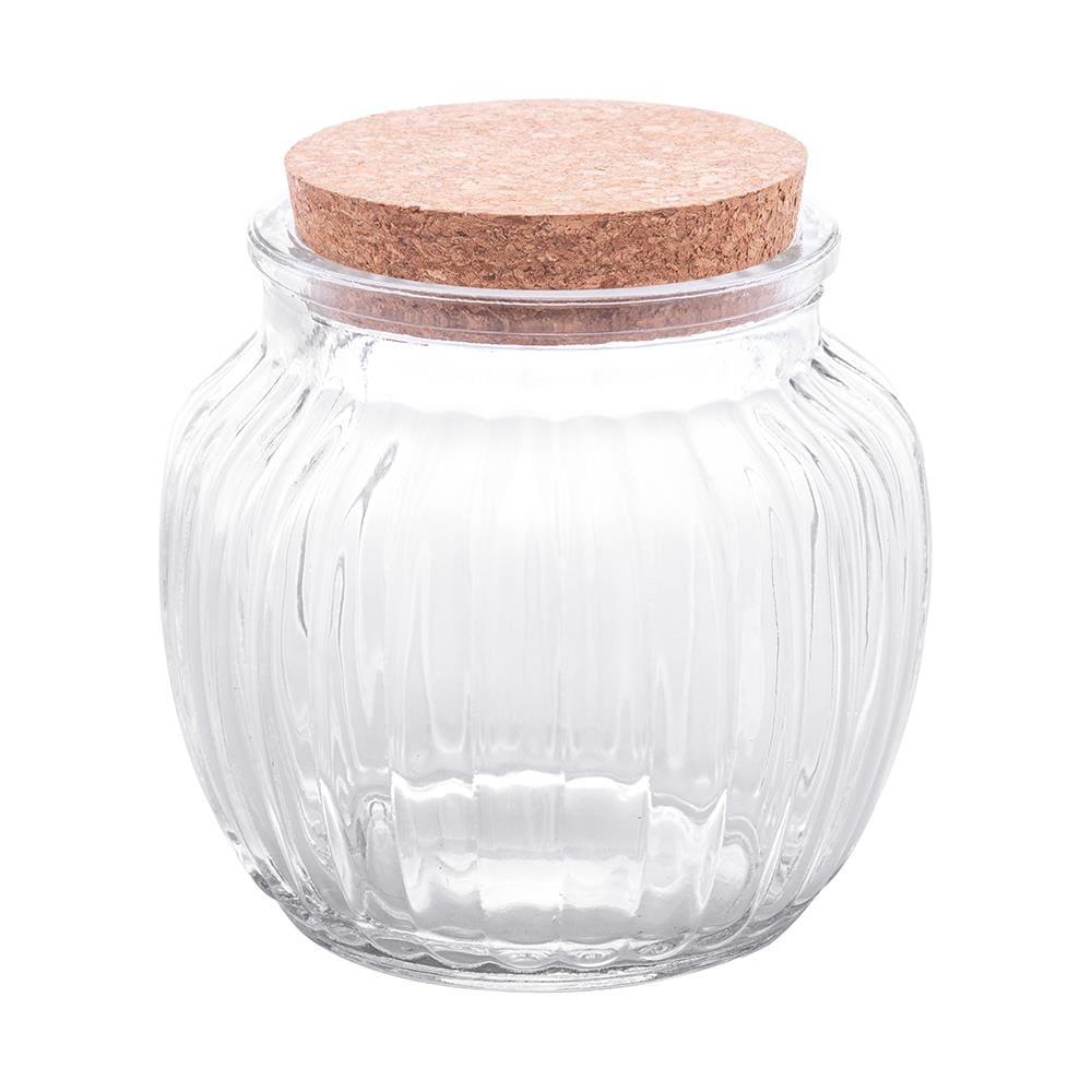 Pote de Vidro Lyor 600ml com Tampa de Rolha Classic Canelado Design Sofisticado - 2