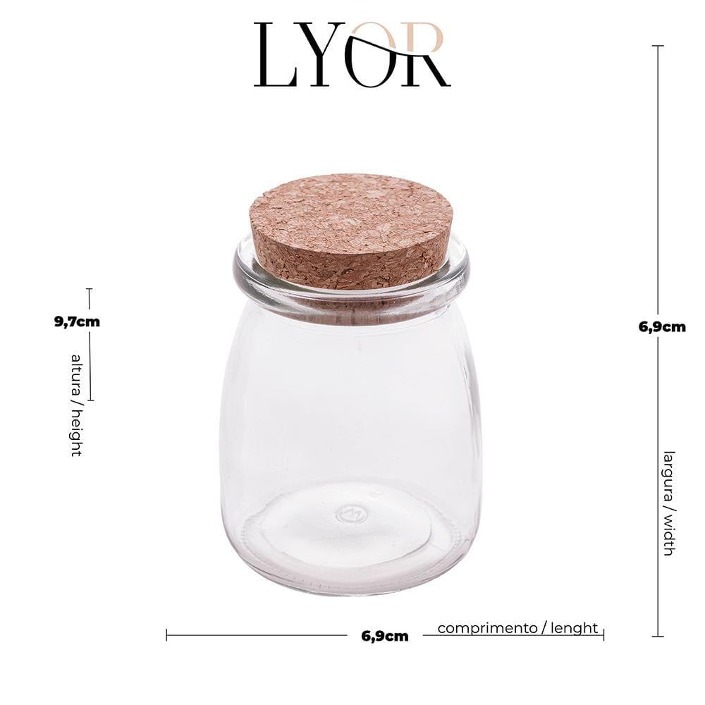 Pote de Vidro Lyor 190ml com Tampa de Rolha Removível e Design Charmoso - 6