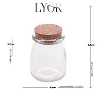 Pote de Vidro Lyor 190ml com Tampa de Rolha Removível e Design Charmoso - 6