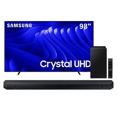 Conjunto Smart TV 98” 4K Samsung Crystal UHD UN98DU9000 + Soundbar Samsung HW-Q600C 360W Bluetooth Dolby Atmos