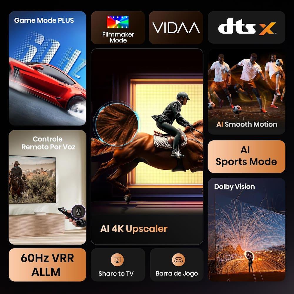 Smart TV 75” 4K Hisense 75A6NV DLED DTS VirtualX Vidaa U9 Preto - 3