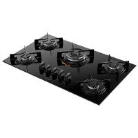 Cooktop a Gás Atlas U Top 5 Bocas Tripla Chama Mesa de Vidro Preto Bivolt - 2