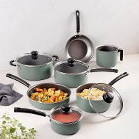 Conjunto de Panelas 7 Peças Tramontina Versalhes Starflon Max Verde + Faqueiro 12 Peças Tramontina Leme Vermelho