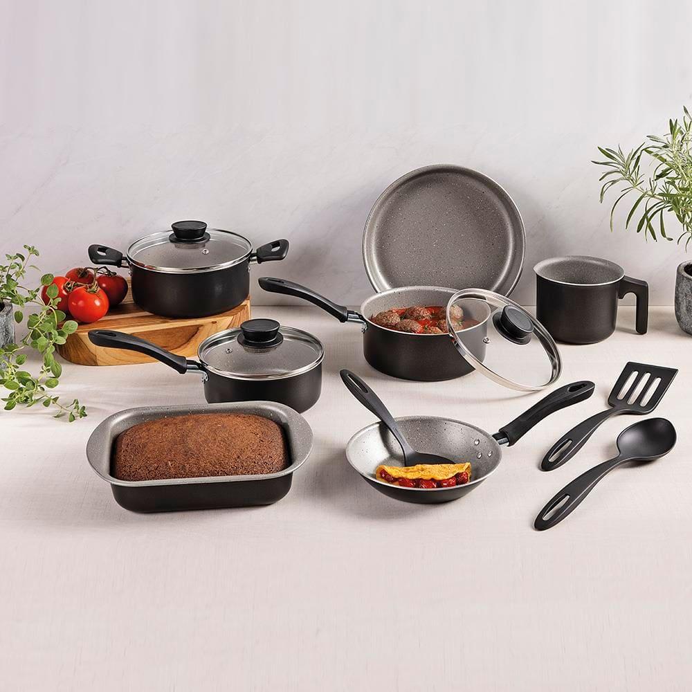 Conjunto de Panelas 10 Peças Tramontina Linz Starflon Max Preto + Faqueiro 12 Peças Tramontina Leme Vermelho - 4