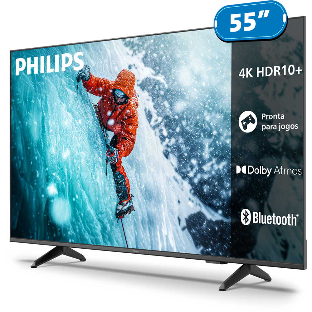 Smart TV 55" 4K Philips 55PUG7300/78 Titan OS Pixel Precise UHD Comando de Voz Preta - 2
