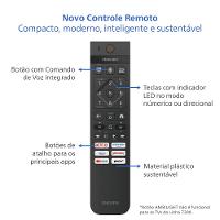 Smart TV 55" 4K Philips 55PUG7300/78 Titan OS Pixel Precise UHD Comando de Voz Preta - 8