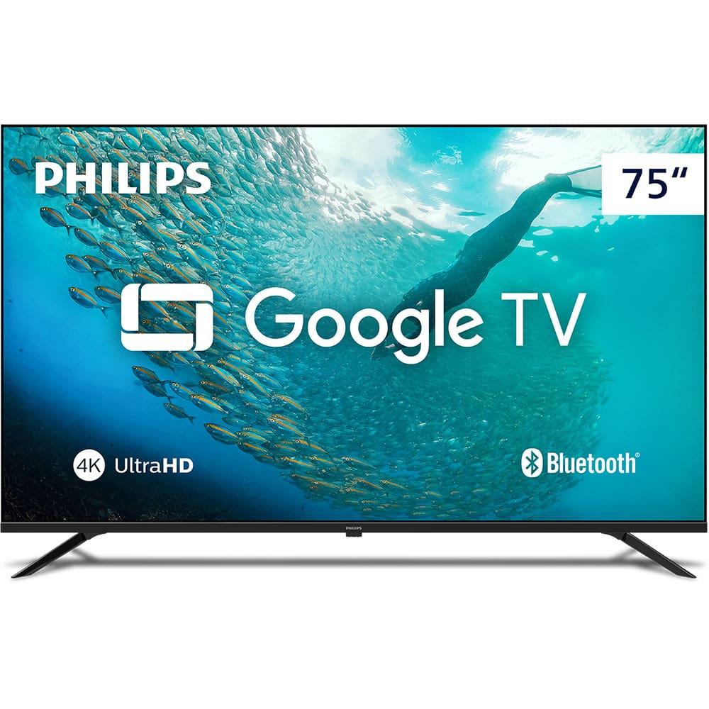 Smart TV 75" 4K Philips 75PUG7019/78 Google TV Dolby Audio Pixel Precise Preta - 1