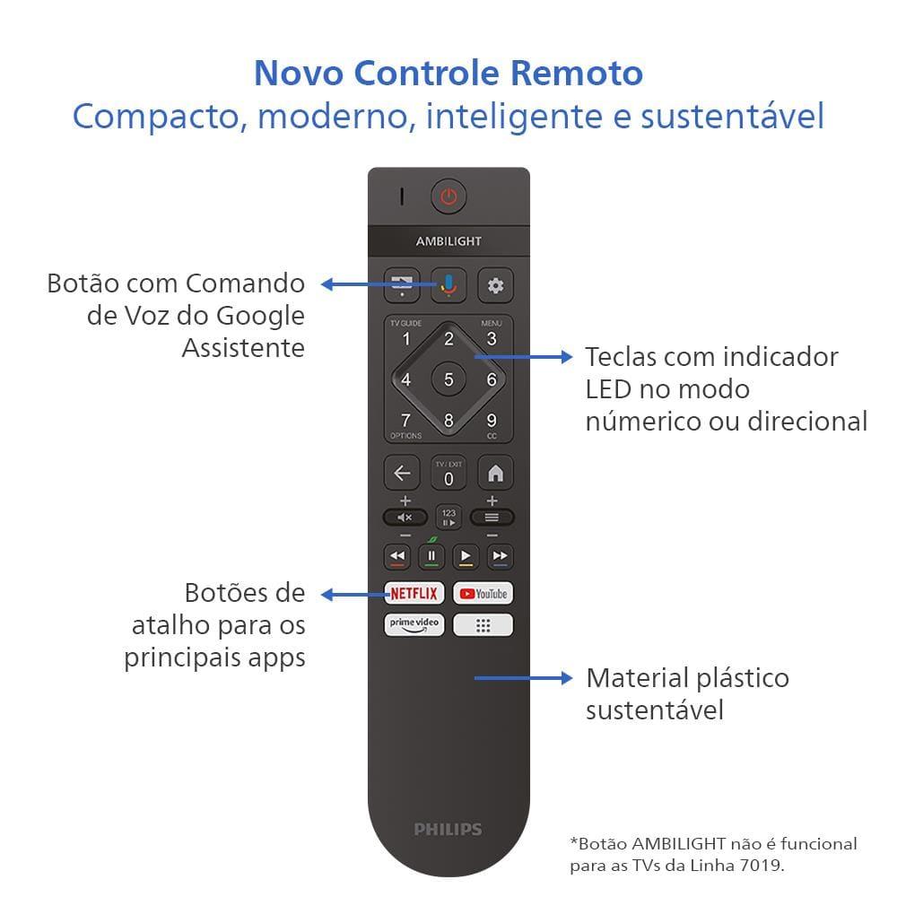 Smart TV 75" 4K Philips 75PUG7019/78 Google TV Dolby Audio Pixel Precise Preta - 8