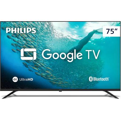 Smart TV 75" 4K Philips 75PUG7019/78 Google TV Dolby Audio Pixel Precise Preta