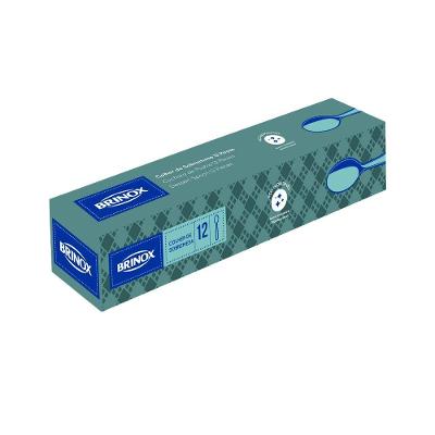 Conjunto de Colheres es de Sobremesa Brinox Lyon 12 Peças Polido com Friso Inox