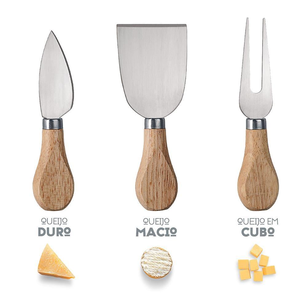 Conjunto para Queijo Euro Home Inox/Madeira - 3 Peças - 2