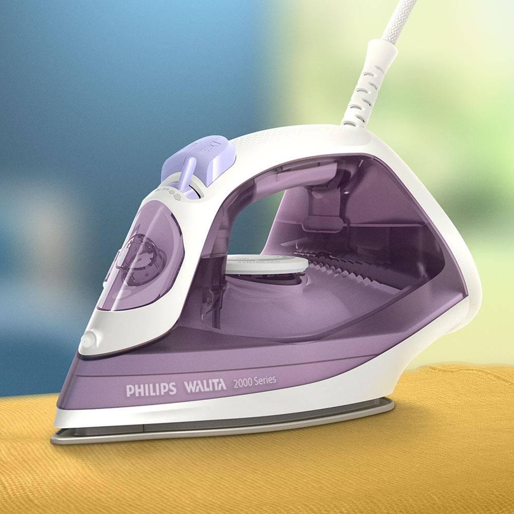 Ferro de Passar a Vapor Philips Walita Série 2000 DST2020 Base Cerâmica Reservatório 250ml Calc Clean Roxo - 9