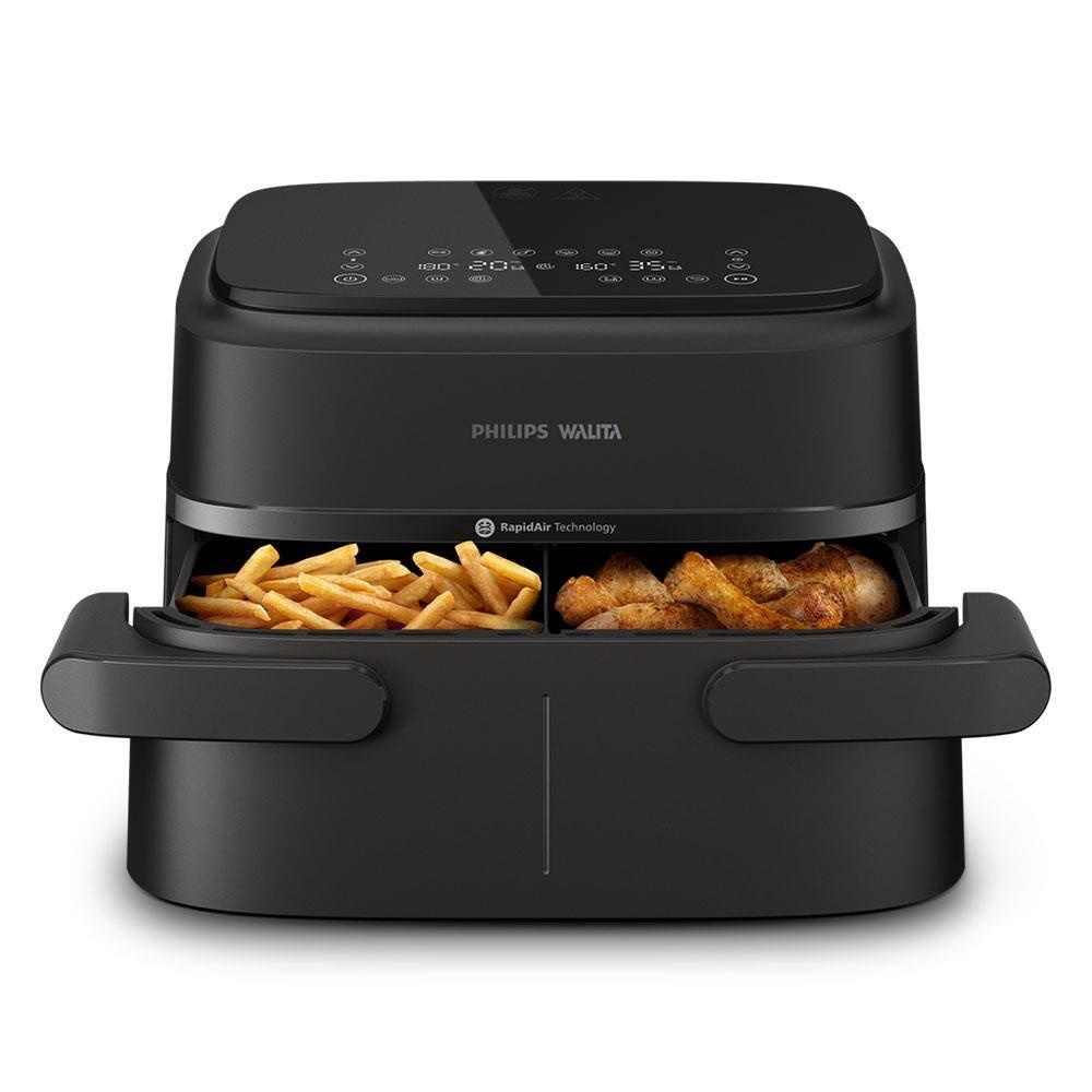 Fritadeira Airfryer Philips Walita Série 1000 NA150 7,1L 1850W Cesto Duplo Preta - 4
