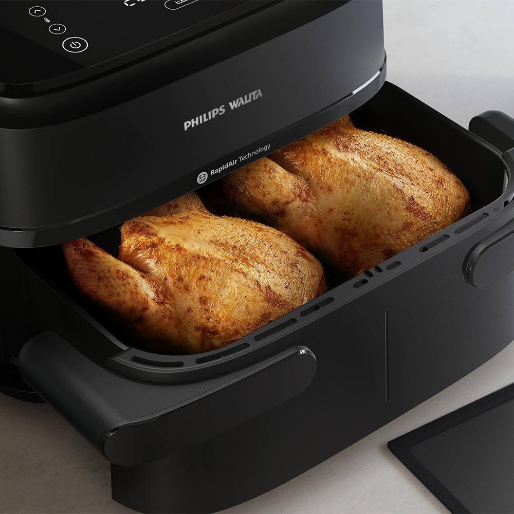 Fritadeira Airfryer Philips Walita Série 1000 NA150 7,1L 1850W Cesto Duplo Preta - 6