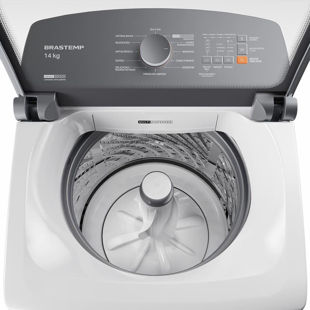 Máquina de Lavar Brastemp BWF14AB 14kg Smart Sensor Ciclo Tira Mancha Cesto Inox Branca - 6
