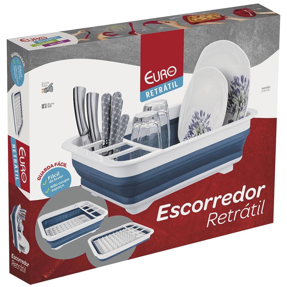 Escorredor de Pratos Retrátil Euro - Azul - 6