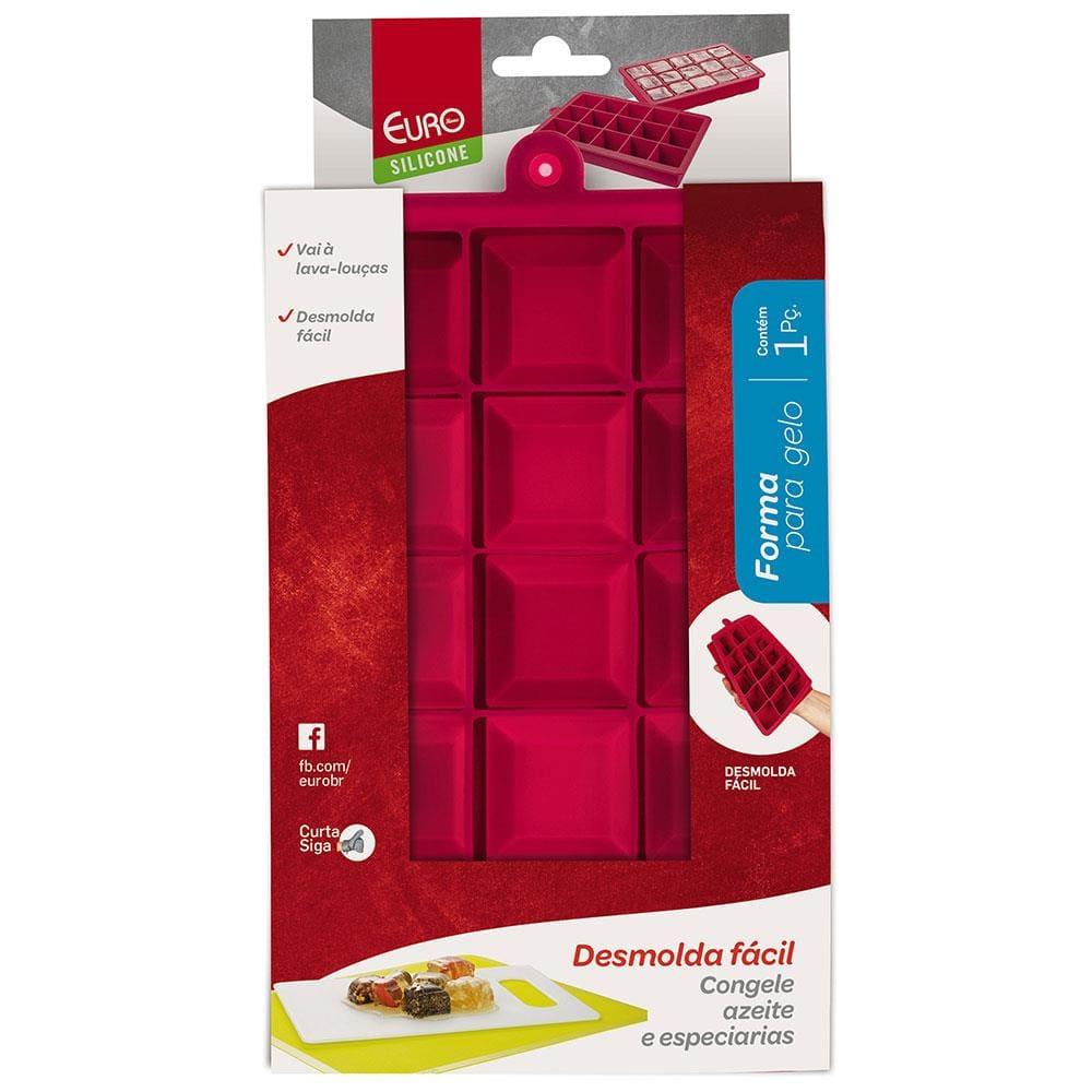 Forma de Gelo Euro Em Silicone 18,5x12 cm - Vermelha - 5