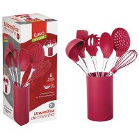 Conjunto de Gadgets Euro com 7 Peças Silicone - Vermelho - 9