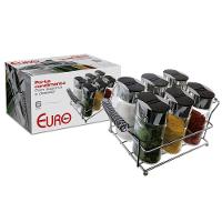 Porta Condimentos Euro Home Oval 6 Peças – Cromado/Transparente - 2