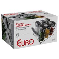 Porta Condimentos Euro Home Oval 6 Peças – Cromado/Transparente - 3