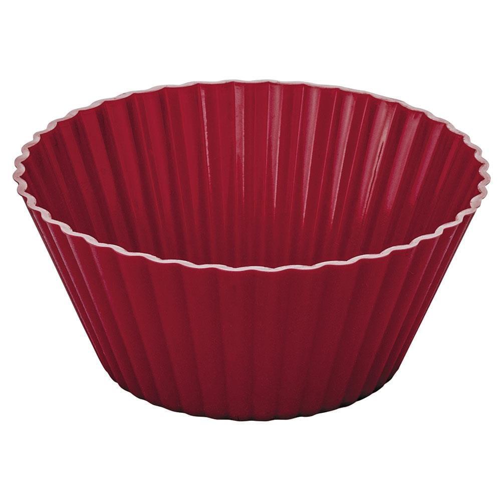 Conjunto de Formas para Cupcake 12 Peças Euro em Silicone Redondas - Vermelho - 2
