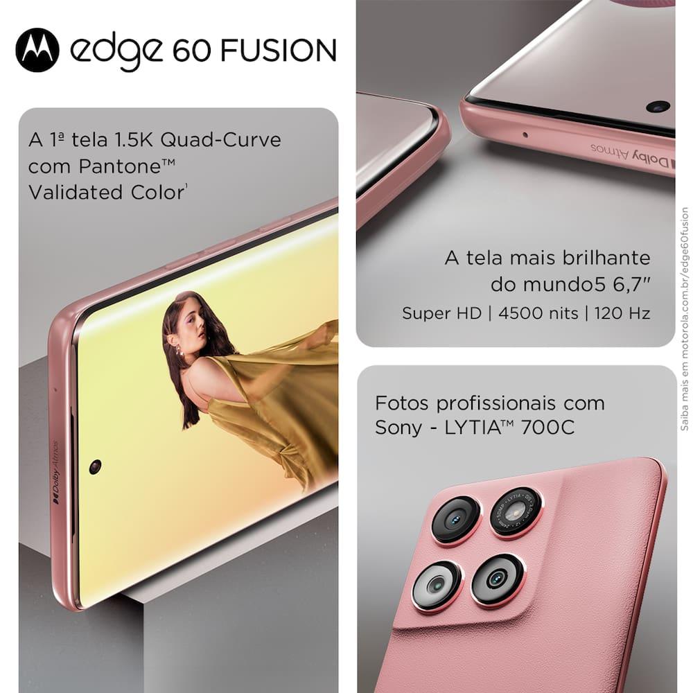 Smartphone Motorola Edge 60 Fusion 5G Tela 6,7” 256GB Câmera Sony 50MP Pantone Mocha Mouse - 6