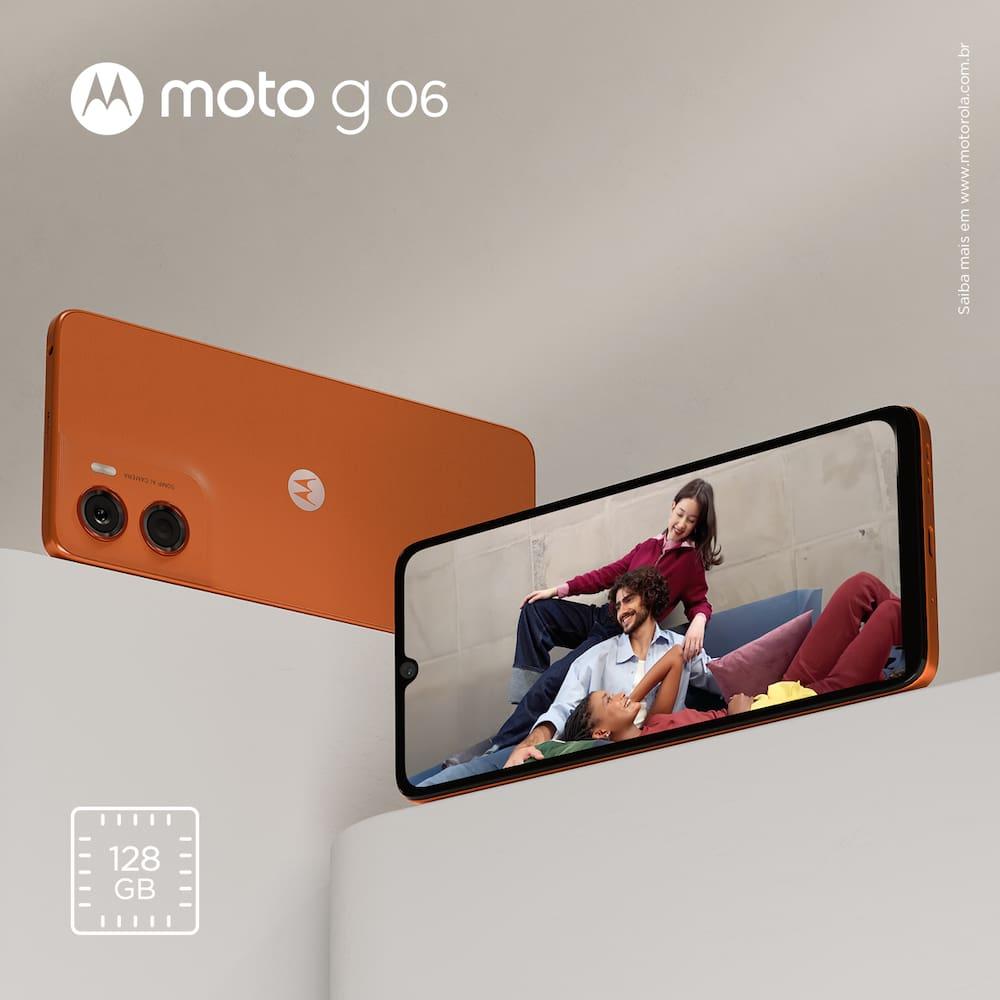 Smartphone Motorola Moto g06 4G Tela 6,9” 128GB Câmera 50MP Laranja - 6