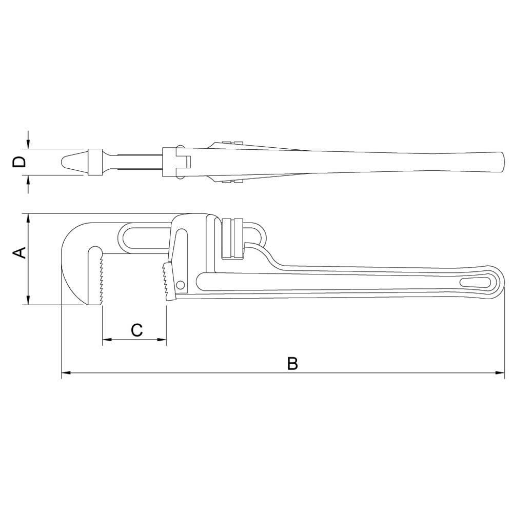 Chave para Tubo Tramontina Modelo Americano 14" - Amarela - 2