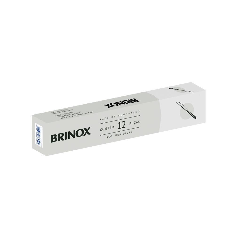 Conjunto de Facas de Churrasco Brinox Lyon Aço Inox 12 Peças Polido com Friso Aço Inox - 1