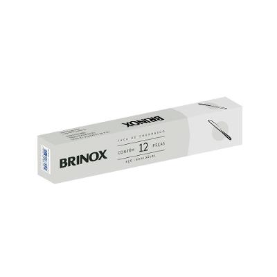 Conjunto de Facas de Churrasco Brinox Lyon Aço Inox 12 Peças Polido com Friso Aço Inox