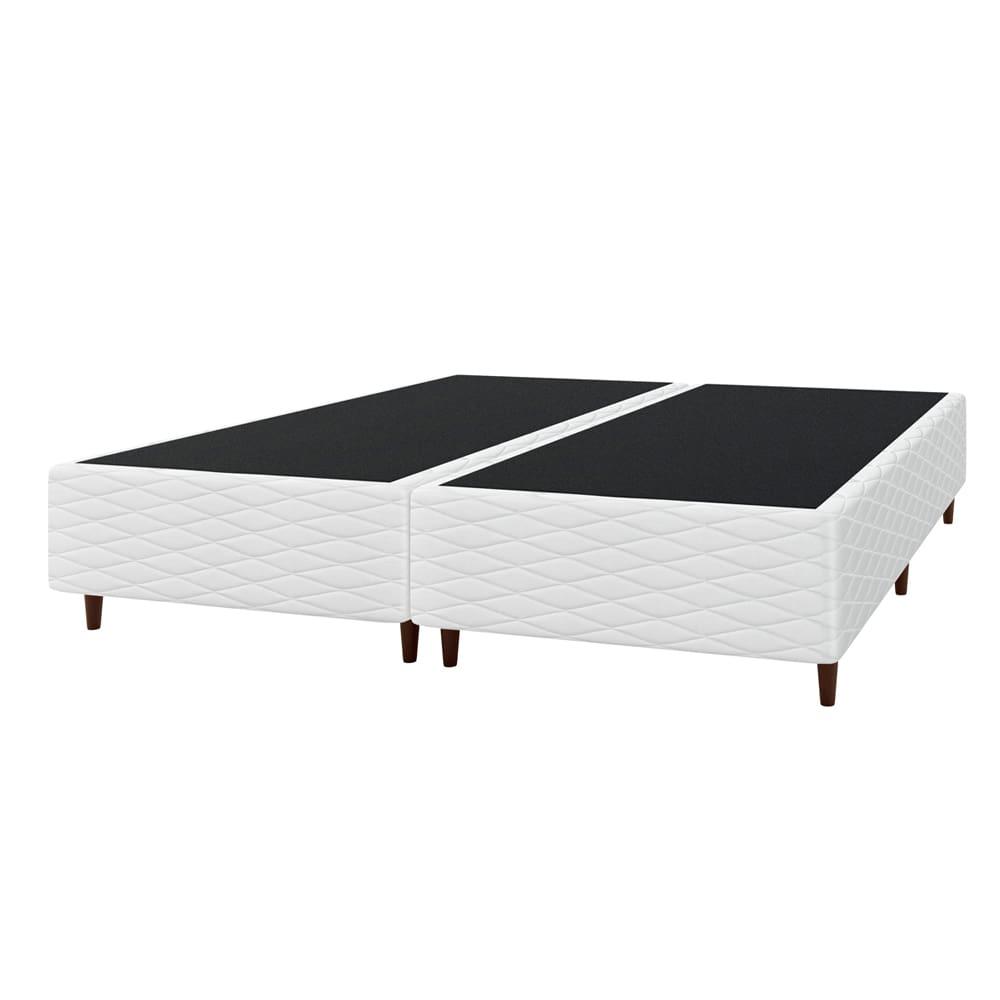 Base Box Queen Size Umaflex New Itália 38x158x198cm Bipartida Matelassê Branco - 1