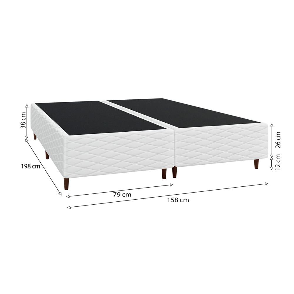 Base Box Queen Size Umaflex New Itália 38x158x198cm Bipartida Matelassê Branco - 4