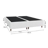 Base Box Queen Size Umaflex New Itália 38x158x198cm Bipartida Matelassê Branco - 4