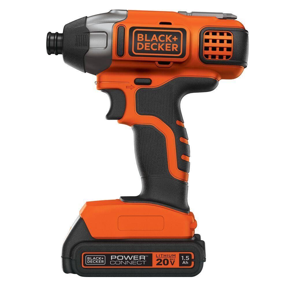 Parafusadeira de Impacto Black+Decker Power Connect 1/4” Bateria 20V LED Bivolt - 1