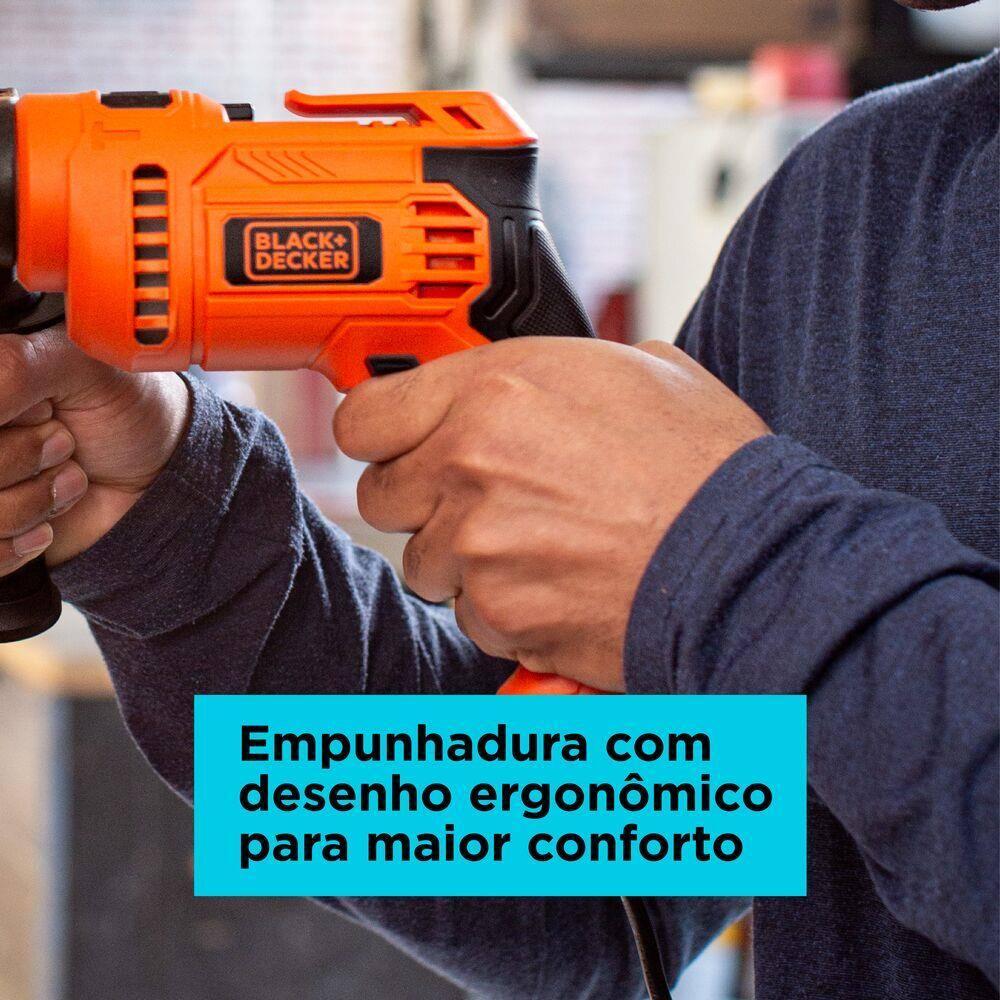 Furadeira de Impacto Black+Decker BED713650 1/2” 650W Empunhadura Ergonômica Gatilho Anatômico Laranja e Preta - 9