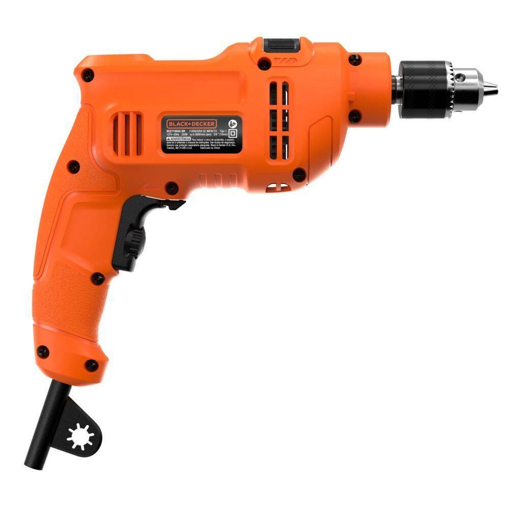 Furadeira de Impacto Black+Decker BED710550 3/8" 550W Empunhadura Ergonômica Gatilho Anatômico Laranja e Preta - 4