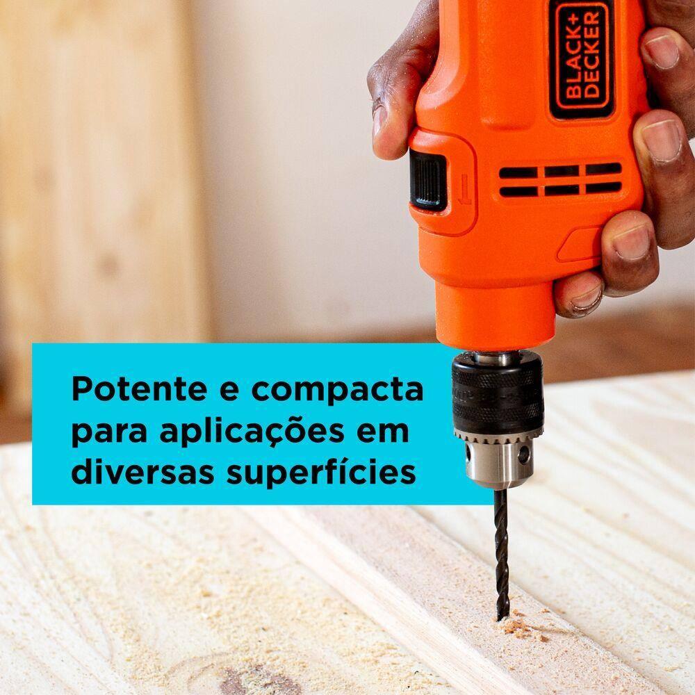 Furadeira de Impacto Black+Decker BED710450 3/8” 450W Empunhadura Ergonômica Gatilho Anatômico Laranja e Preta - 5