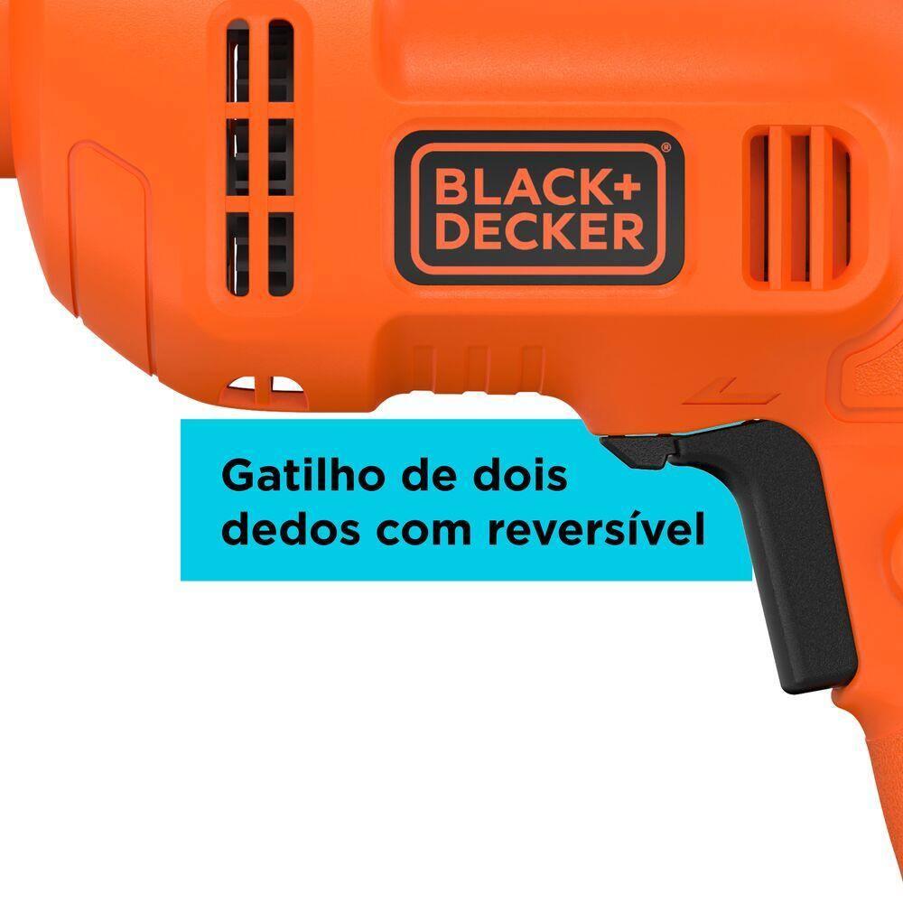 Furadeira de Impacto Black+Decker BED710450 3/8” 450W Empunhadura Ergonômica Gatilho Anatômico Laranja e Preta - 6