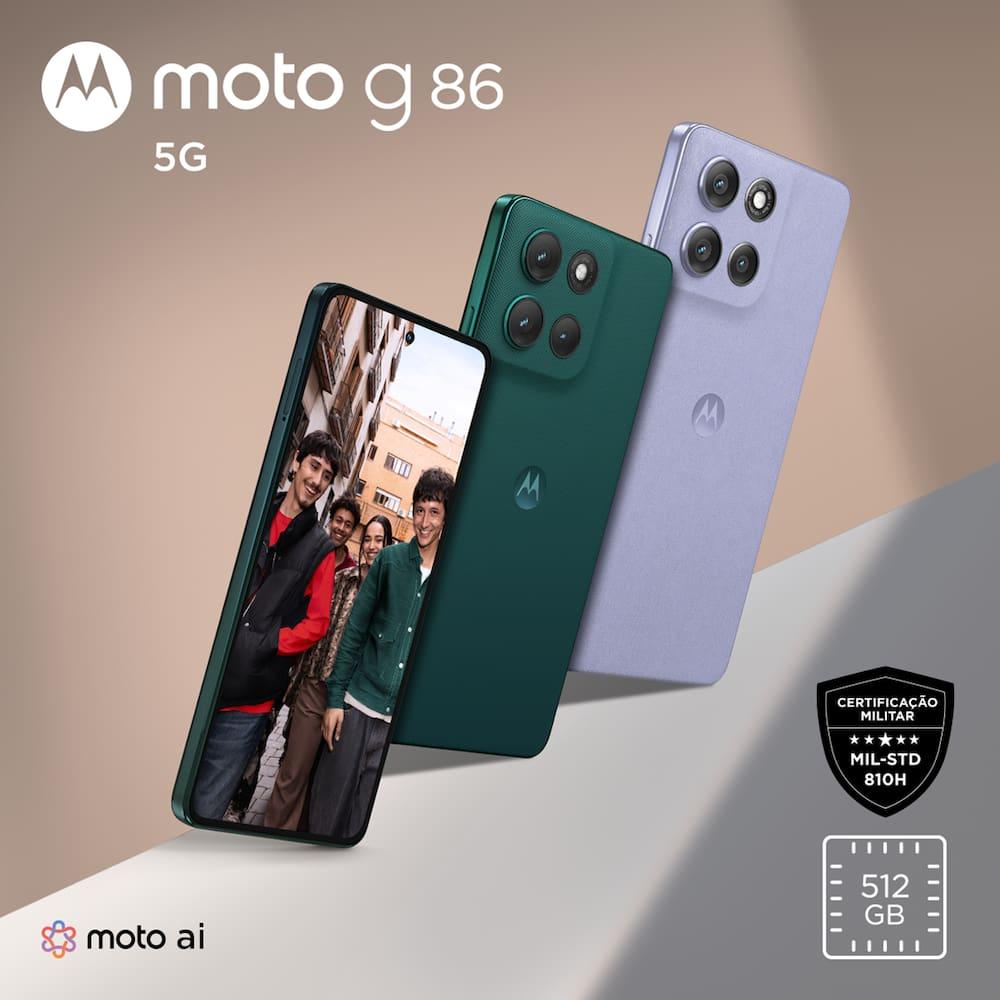 Celular Motorola Moto G86 Tela 6,7” Oled 512GB 5G Câmera Sony 50MP Verde Escuro - 7