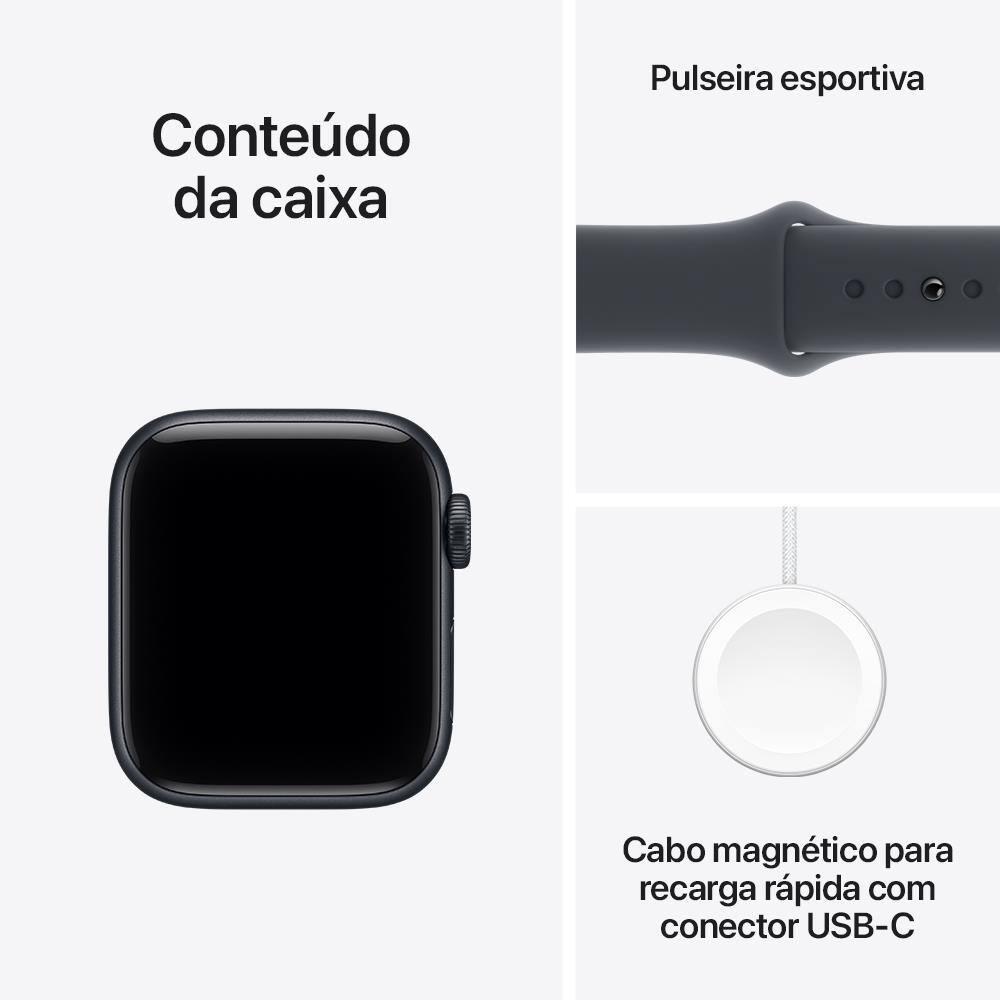 Apple Watch SE 3 GPS 44mm Pulseira Esportiva P/M Meia-Noite - 9