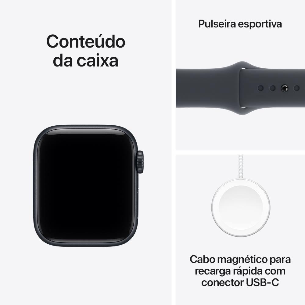 Apple Watch SE 3 GPS+ Cellular 44mm Pulseira Esportiva P/M Meia-Noite - 9