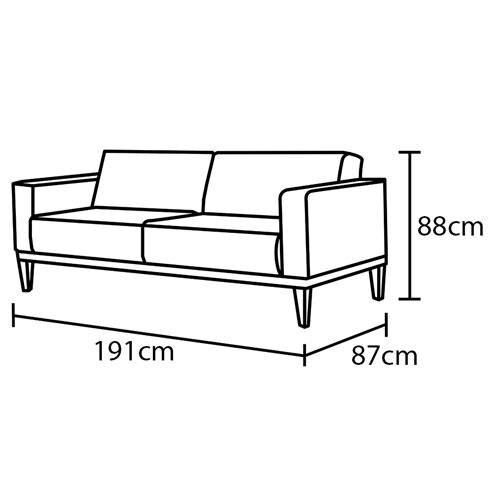 Sofá 3 Lugares Herval Polônia 191cm de Largura - 6