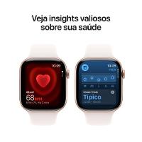 Apple Watch Series 11 GPS 46mm Ouro Rosa Pulseira P/M Esportiva Blush-Clara - 5