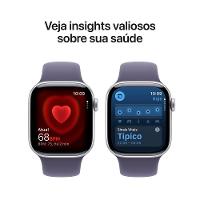 Apple Watch Series 11 GPS 42mm Prateada Pulseira P/M Esportiva Roxo-Névoa - 5