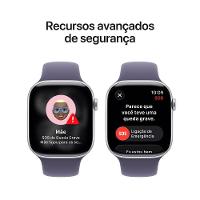 Apple Watch Series 11 GPS 46mm Prateado Pulseira M/G Esportiva Roxo-Névoa - 6