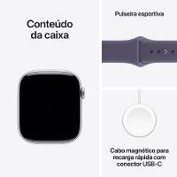 Apple Watch Series 11 GPS+ Cellular 46mm Prateado Pulseira M/G Esportiva Roxo-Névoa - 9